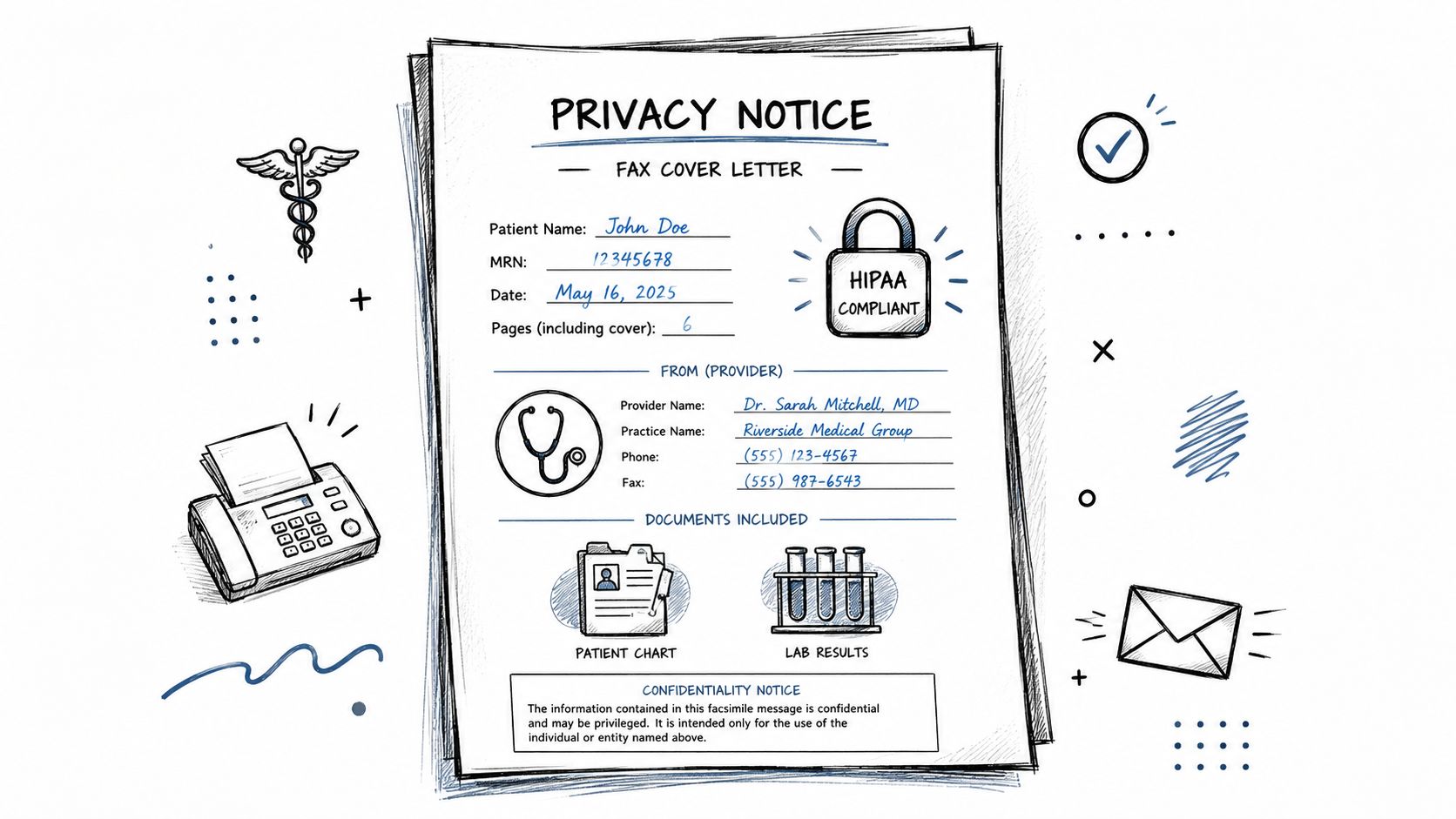 examples of fax cover letters medical template