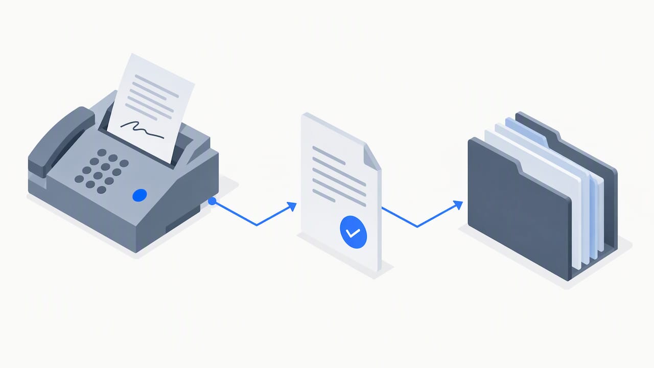 Fax confirmation linked to an audit record