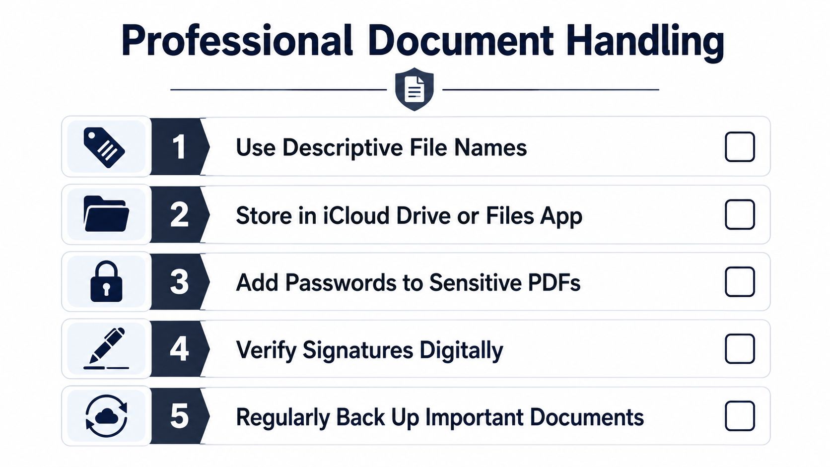 create pdf on iphone document checklist