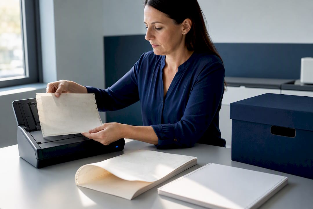 Thermal fax paper beside preservation copy