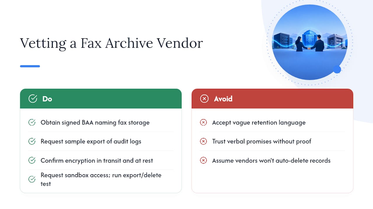 What to Look for When Vetting a Fax Archive Vendor — overview diagram