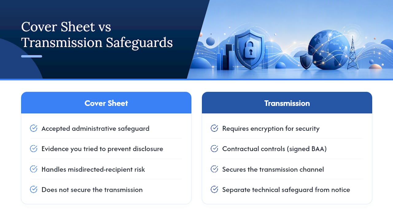 Notice versus transmission security safeguards