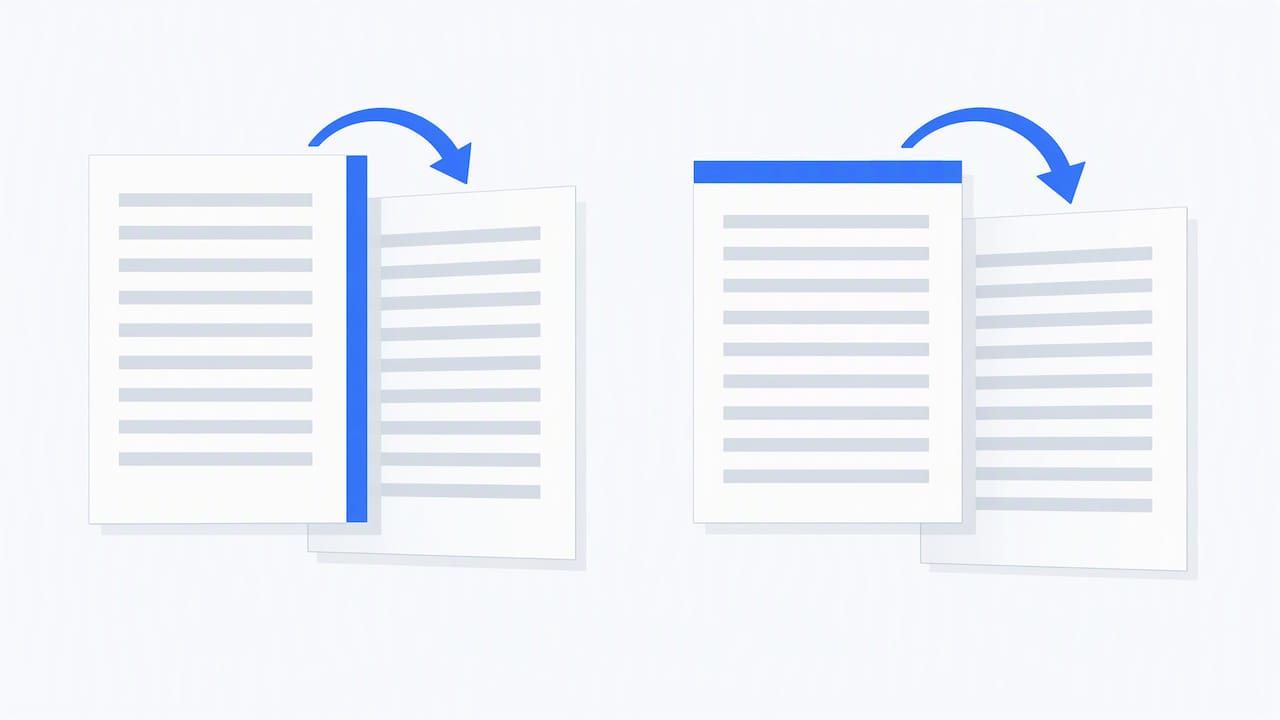 Two sheet pairs show alternate flip edges