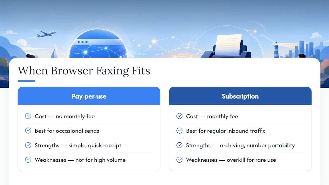When Browser Faxing Is Actually the Right Tool — overview diagram