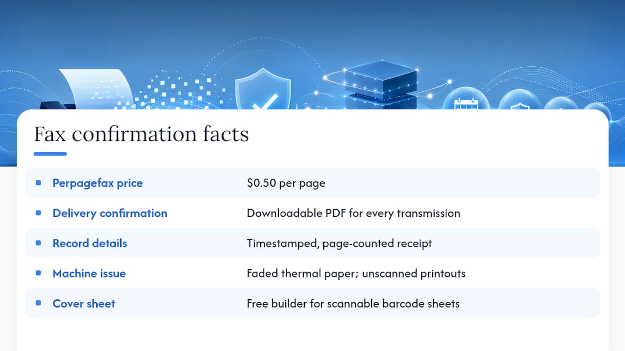 Send Faxes With Automatic Digital Confirmations — overview diagram