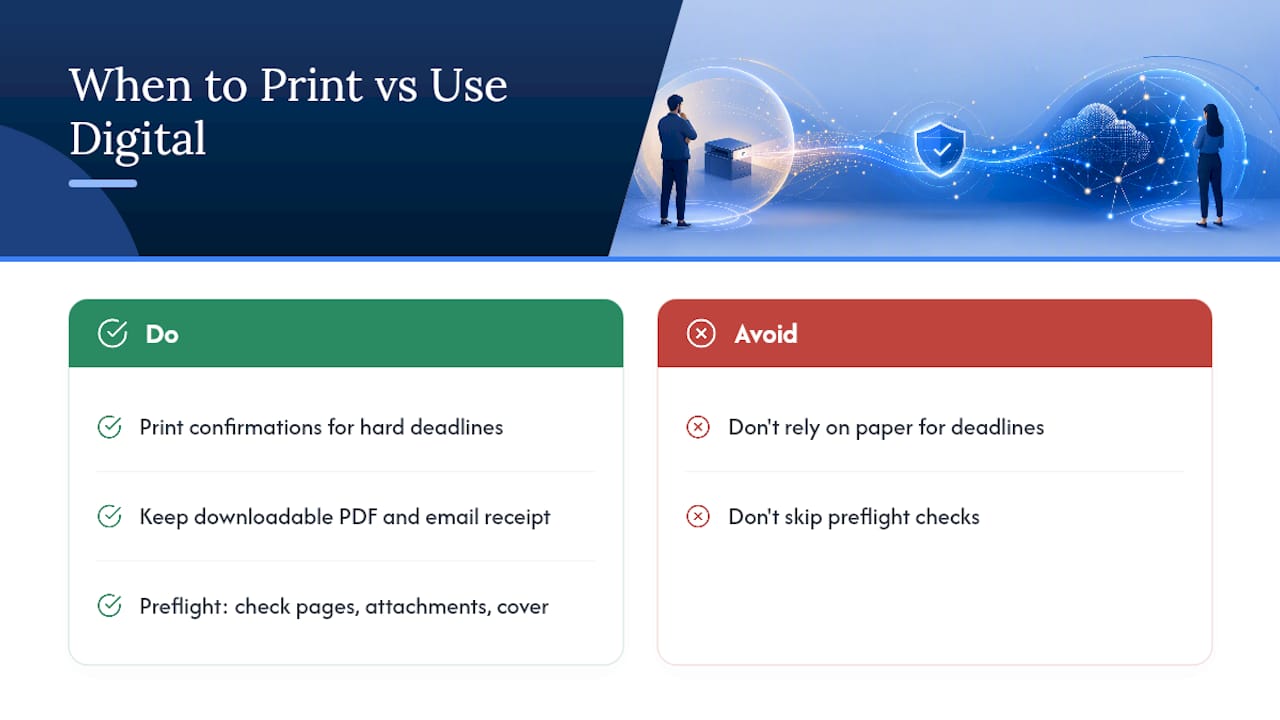 When I'd Print a Report vs. Trust a Digital One — overview diagram