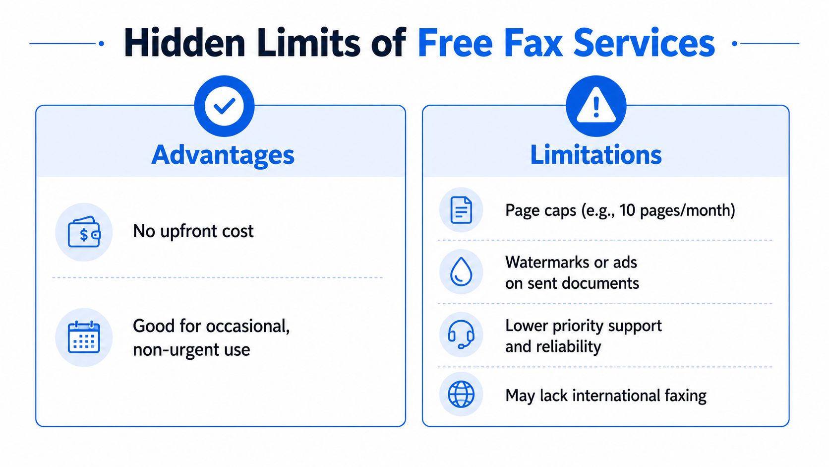 free fax service comparison chart