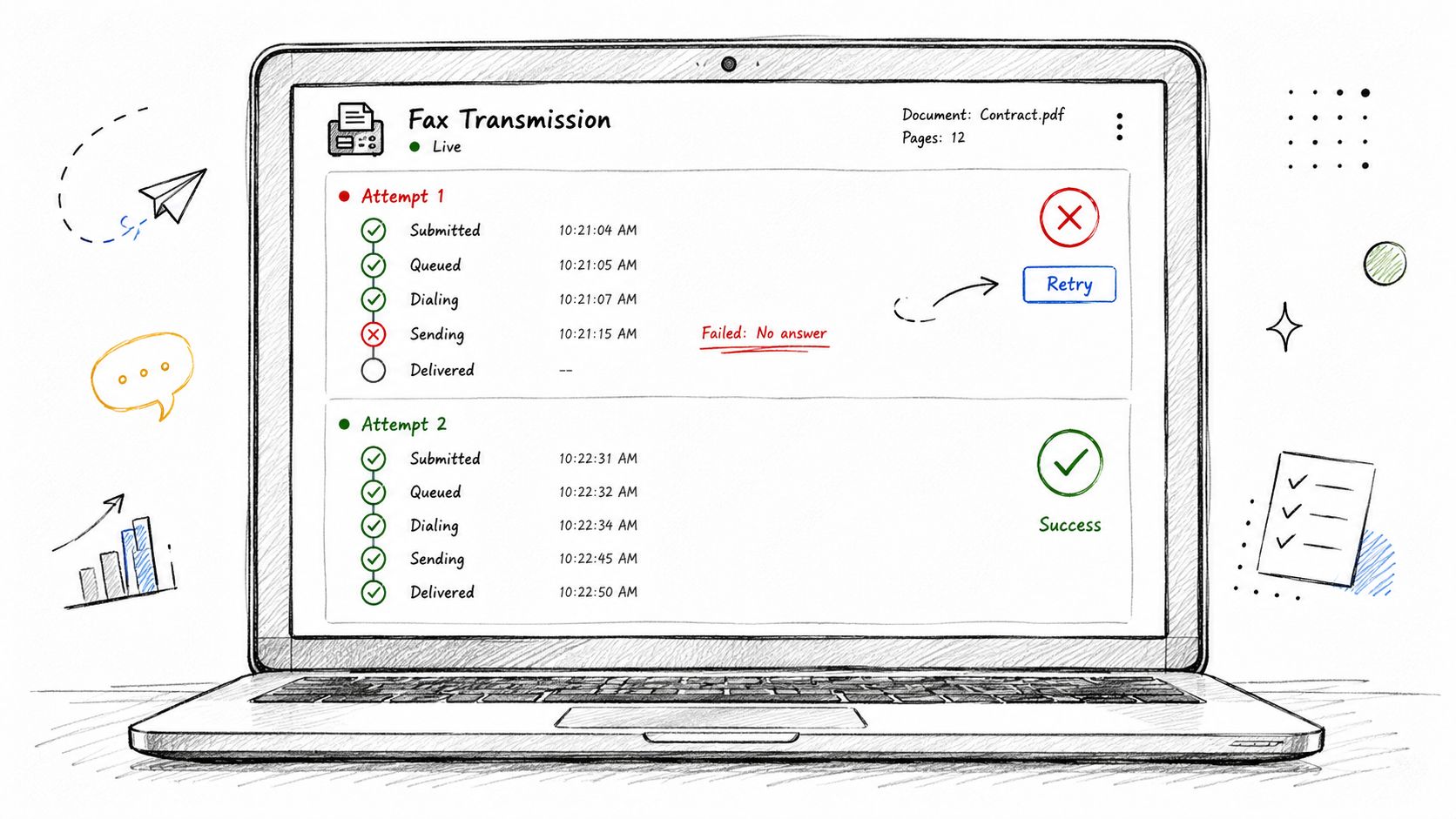 online fax service fax status