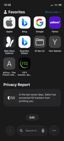 Opening Safari on an iPhone to begin faxing from the browser