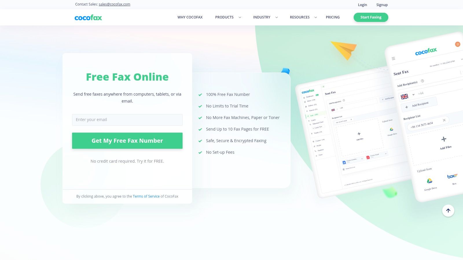 free online fax no credit card fax service