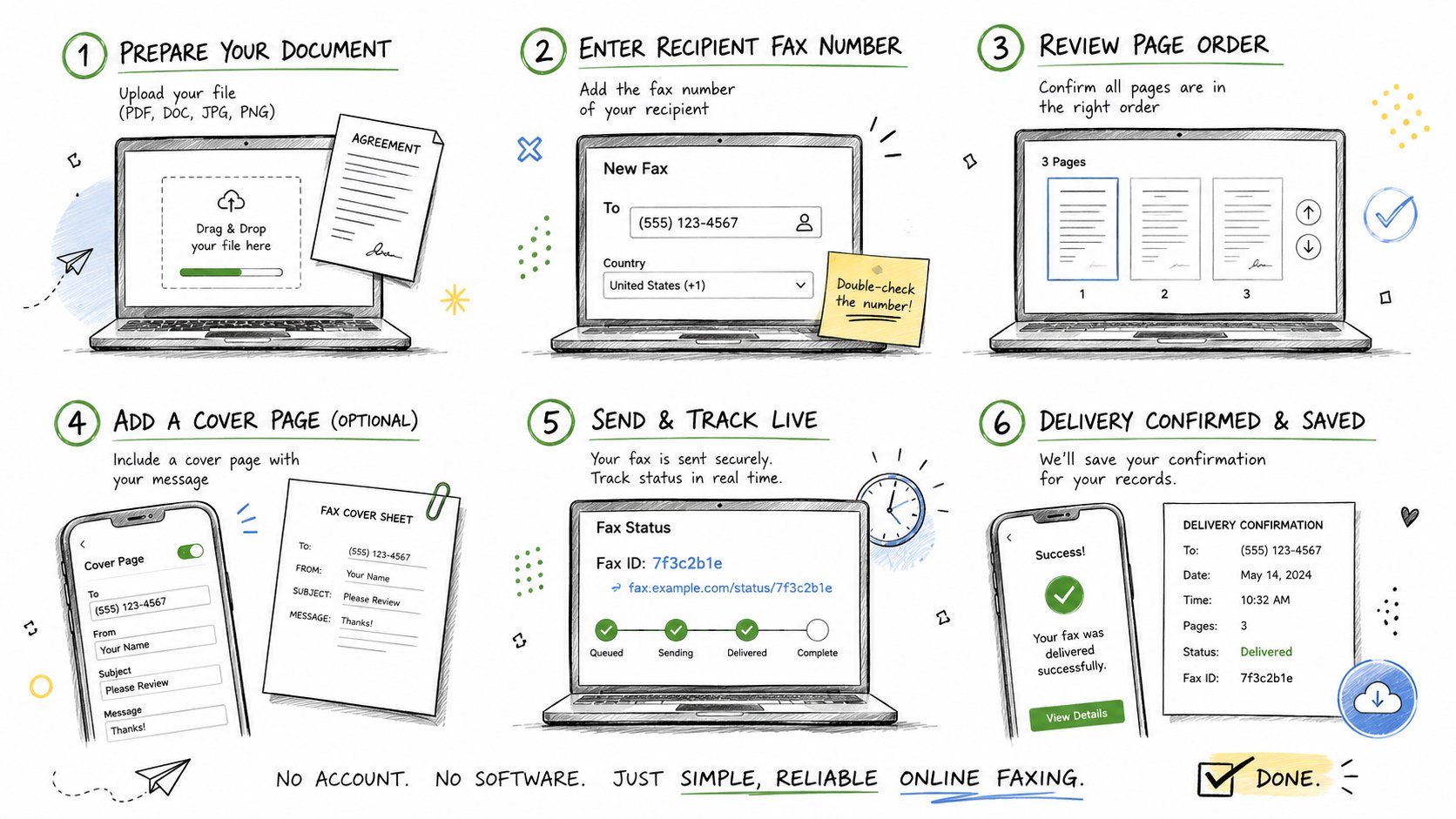 Online fax checklist