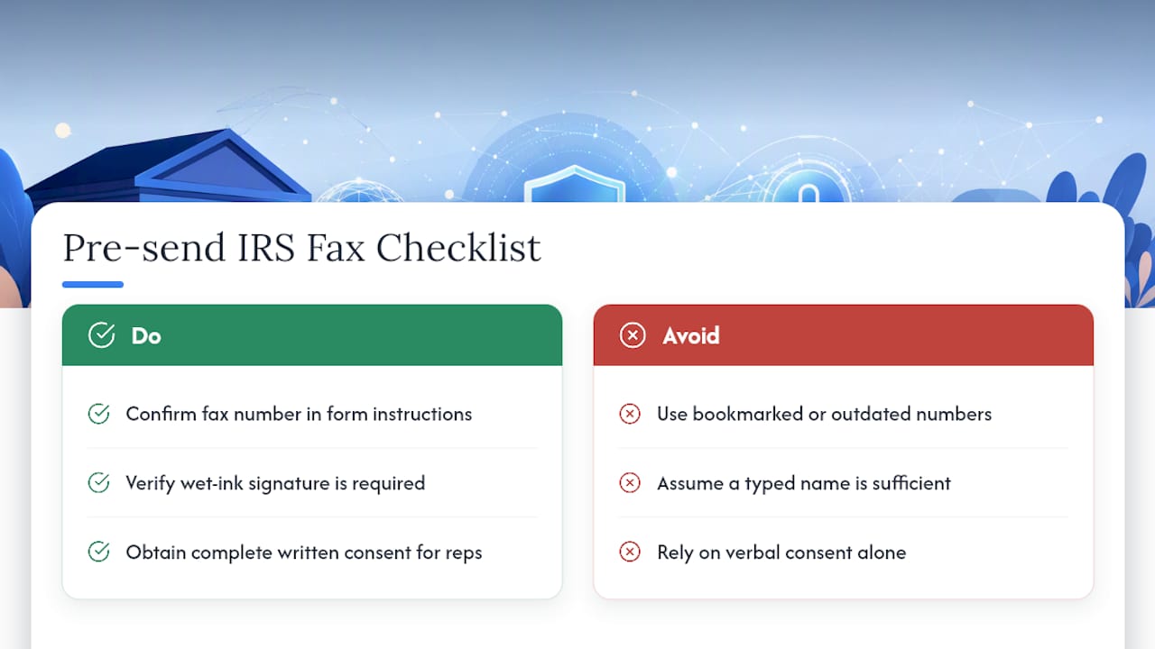 Three checks for secure IRS faxing