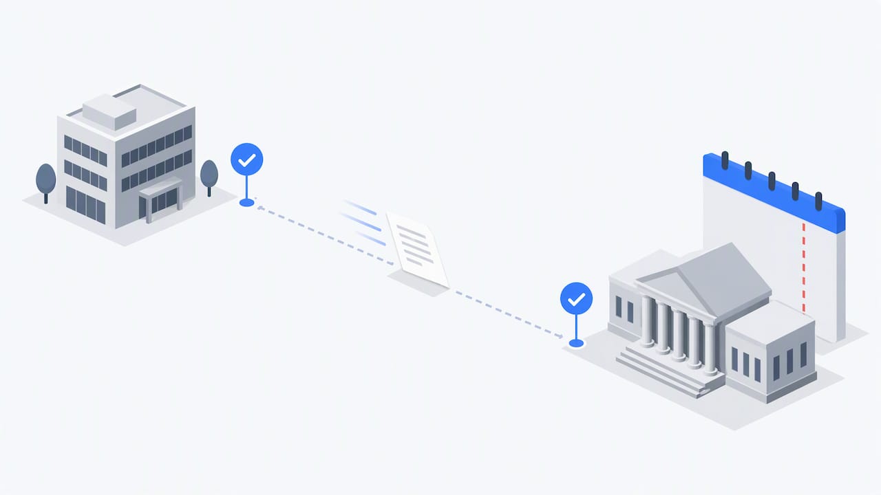 Fax send confirmation separated from destination arrival